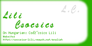 lili csocsics business card